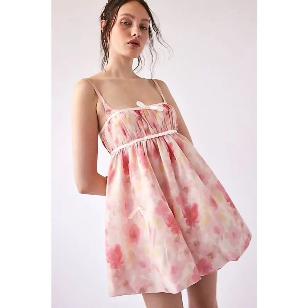 NWT Free People x Maison Amory Dauphine Mini Dress Wisteria Garden Small Pink